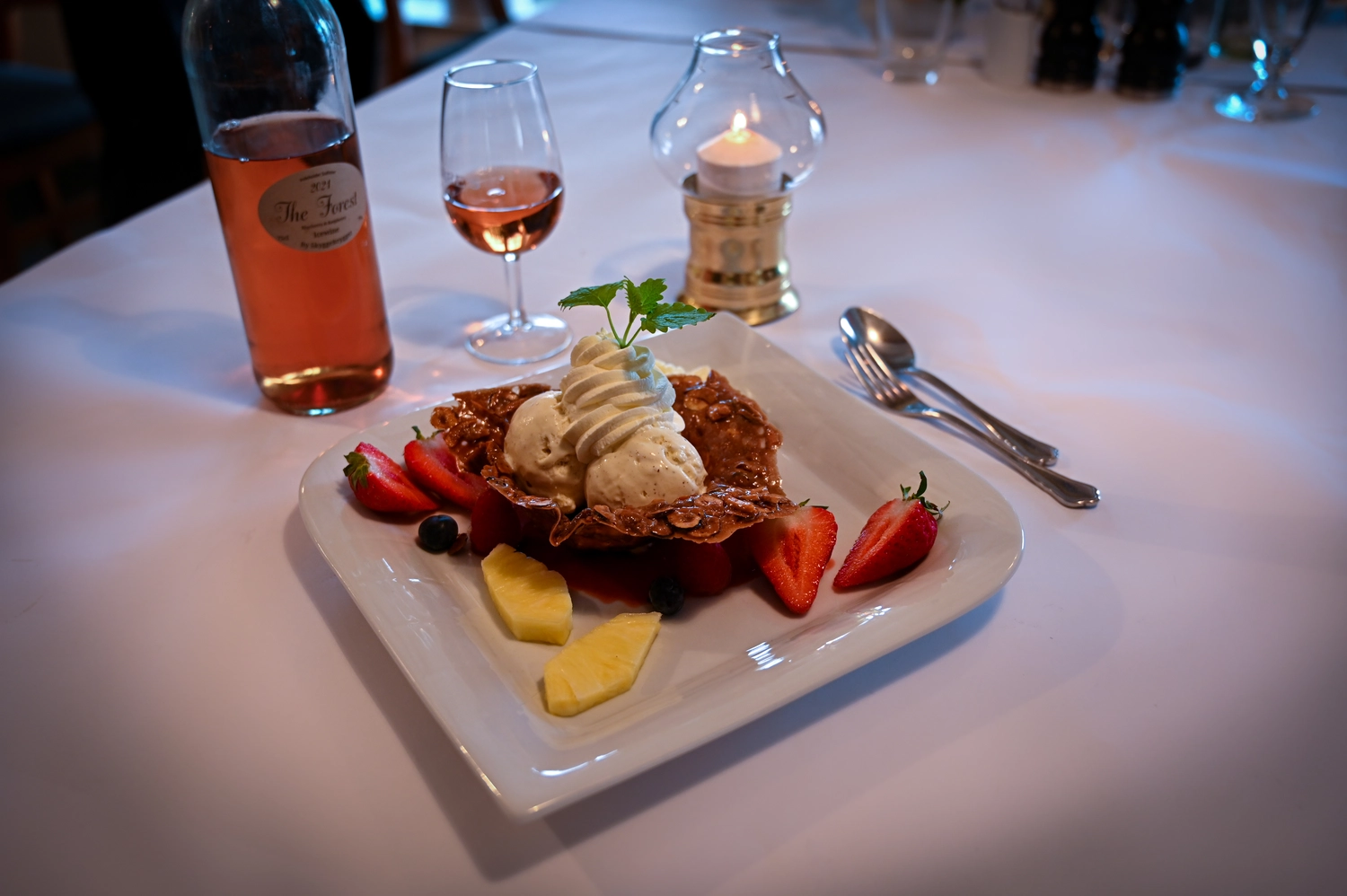 Homemade nut basket w/ Ice-Wine